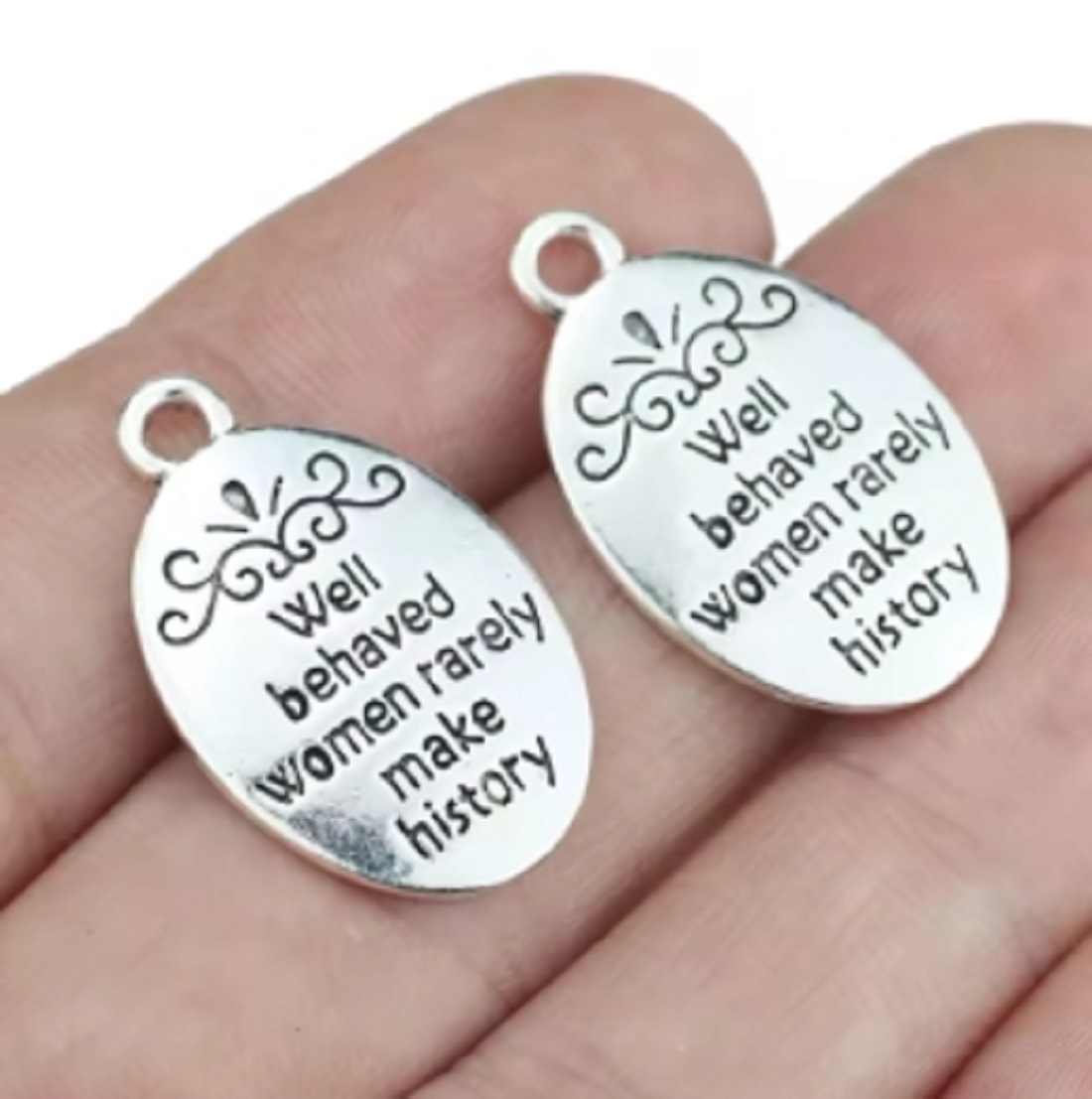 Jewelry Making History - 10 개/몫 타원형 골동품 실버 도금