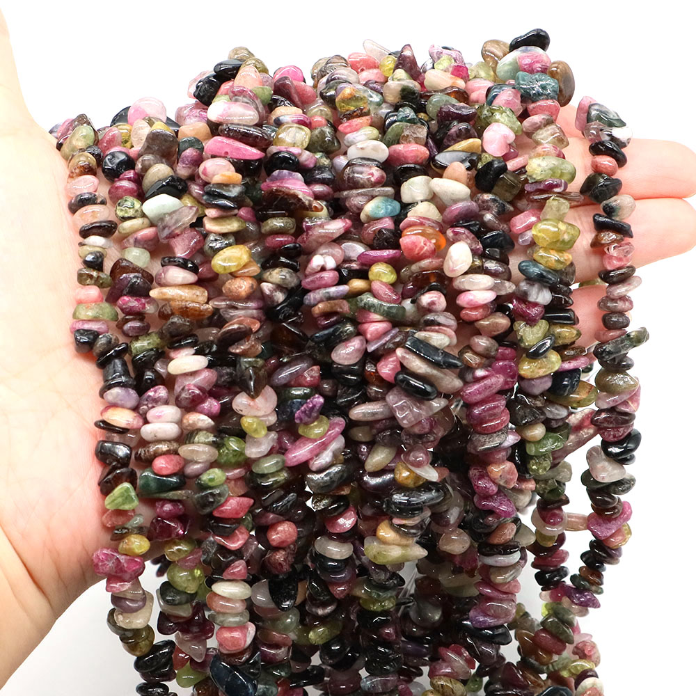 Jewelry Making Drill - 천연석 컬러 전기석 불규칙한 구슬 크리스탈