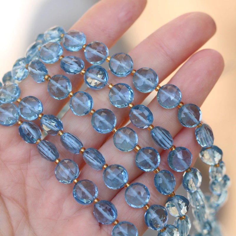Jewelry Making London - 5개 루즈 비즈 런던 블루 토파즈
