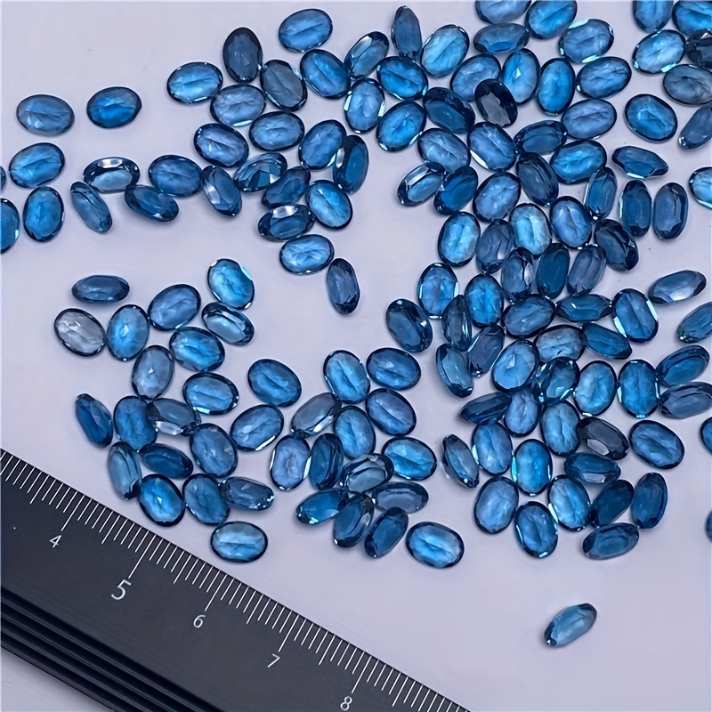 Jewelry Making London - 1pc 천연 런던 블루 토파즈-타원형 모양