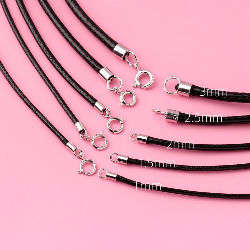 925 실버 블랙 브레이드 가죽 목걸이 줄, 스프링 링 - Jewelry Making In La 리뷰 및 가격