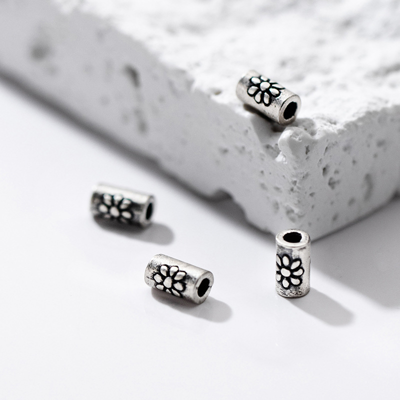 925 실버 스페이서 비즈 데이지 꽃 무늬가 새겨진 원 - Jewelry Making In La 리뷰 및 가격