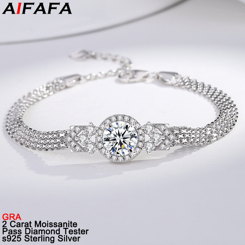 새로운 2 캐럿 D 컬러 VVS1 Moissanite  - Lobster Clasp Silver 리뷰 및 가격